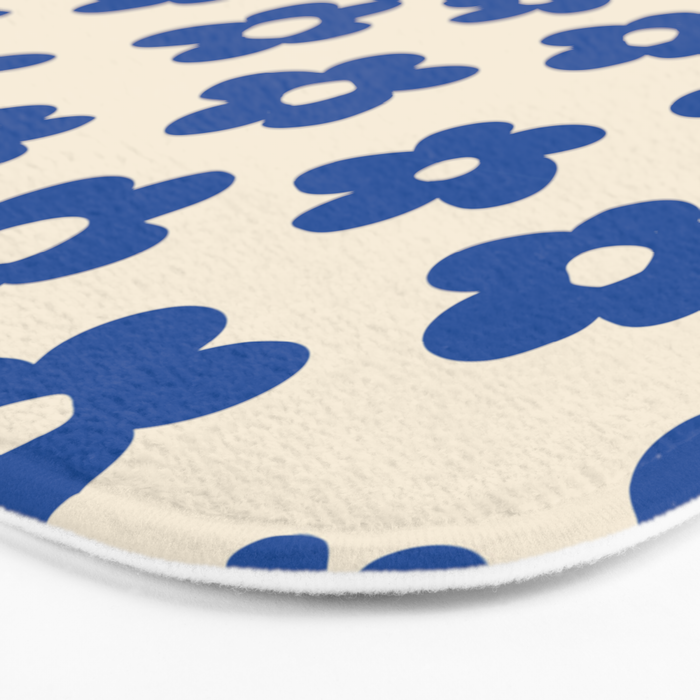 Indigo Flower Pattern #indigo #blue #navy #pattern #floral Bath Mat Gallery Image 3