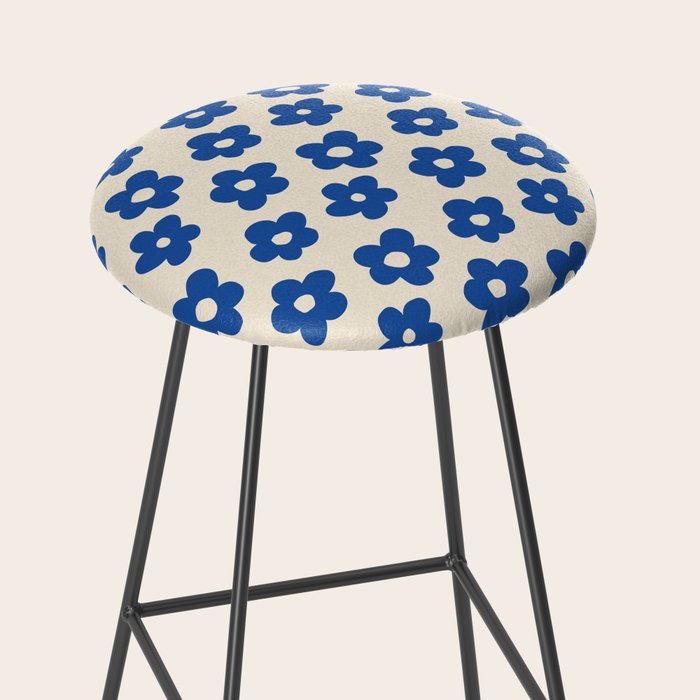 Indigo Flower Pattern #indigo #blue #navy #pattern #floral Stool Gallery Image 2