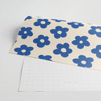 Indigo Flower Pattern #indigo #blue #navy #pattern #floral Wrapping Paper Gallery Image 2