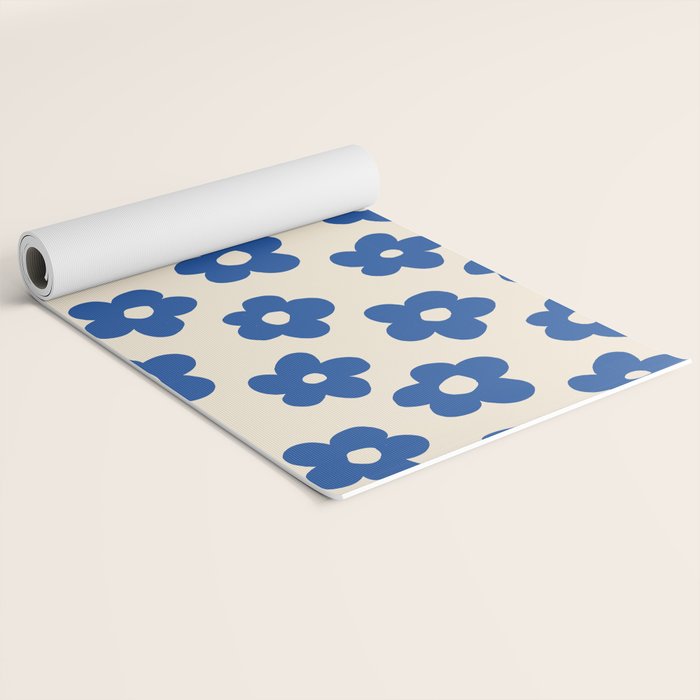 Indigo Flower Pattern #indigo #blue #navy #pattern #floral Yoga Mat Gallery Image 2