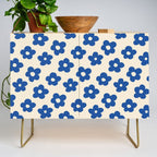 Indigo Flower Pattern #indigo #blue #navy #pattern #floral Credenza Gallery Image 1
