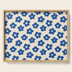 Indigo Flower Pattern #indigo #blue #navy #pattern #floral Serving Tray Gallery Image 1