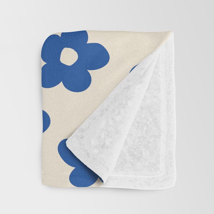 Indigo Flower Pattern #indigo #blue #navy #pattern #floral Throw Blanket Gallery Image 3