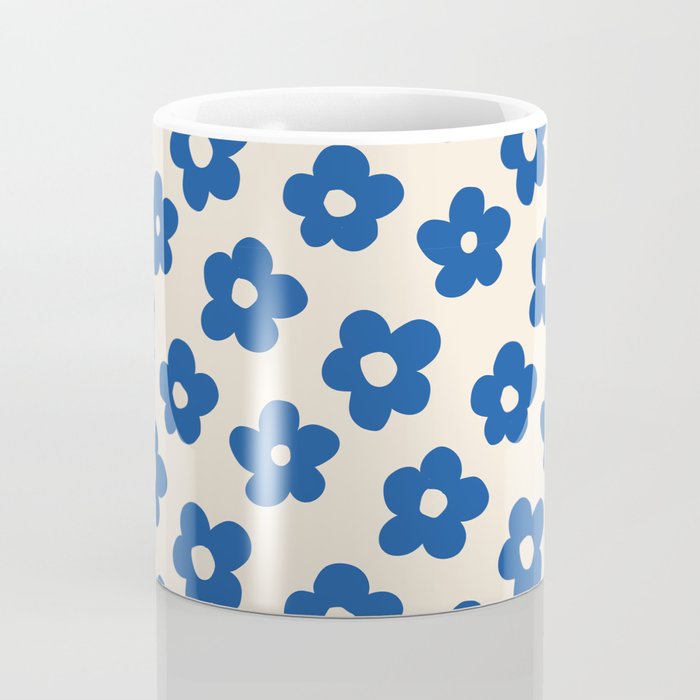 Indigo Flower Pattern #indigo #blue #navy #pattern #floral Coffee Mug Gallery Image 4