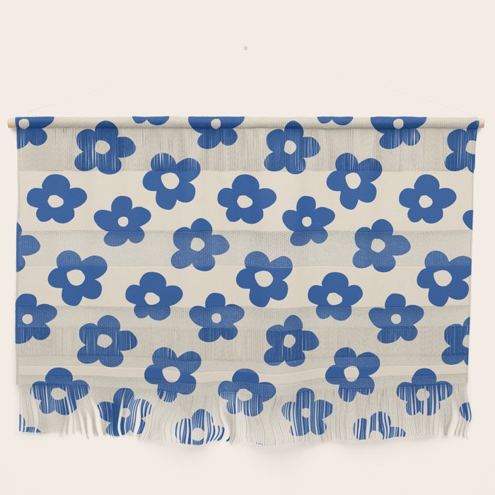 Indigo Flower Pattern #indigo #blue #navy #pattern #floral Wall Hanging Gallery Image 1