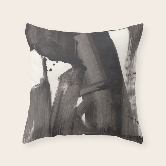 Mono Brush Throw Pillow Gallery Image 1