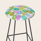 Mid Century Abstract Pickleball Shapes Stool Gallery Image 2