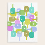 Mid Century Abstract Pickleball Shapes Poster Gallery Image 4