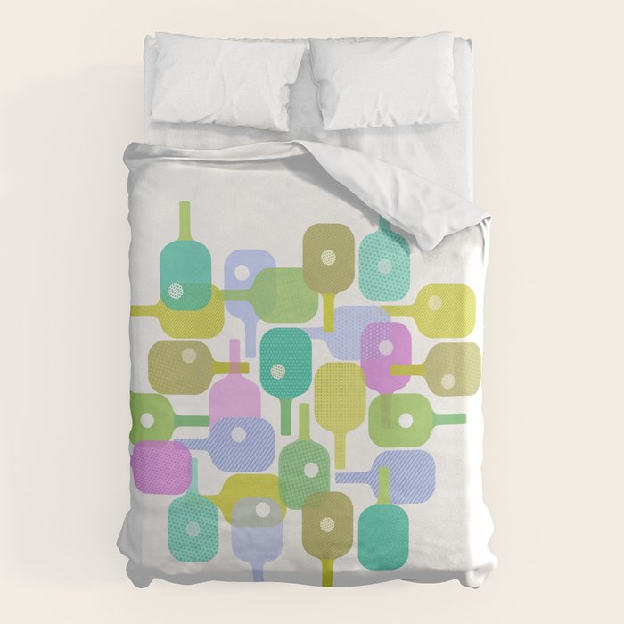 Mid Century Abstract Pickleball Shapes Duvet Cover Gallery Image 6