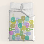 Mid Century Abstract Pickleball Shapes Duvet Cover Gallery Image 6