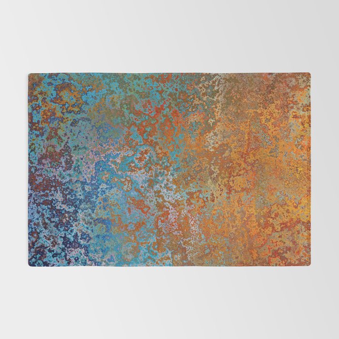 Vintage Rust, Copper and Blue Rug Gallery Image 2