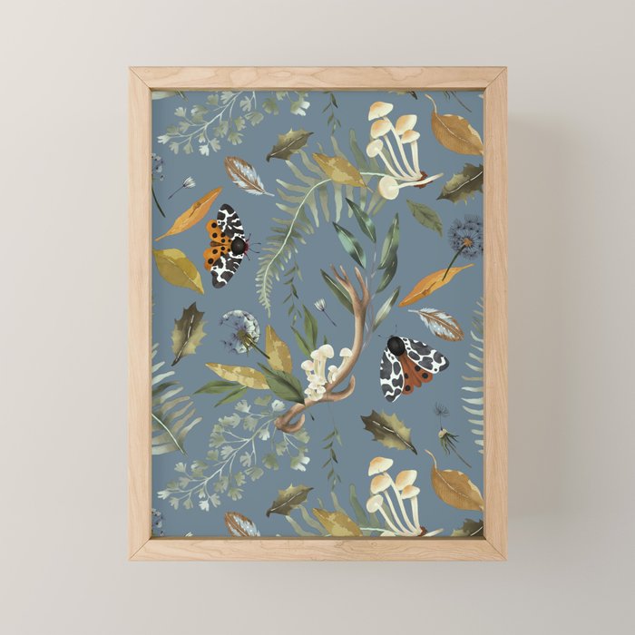 Moths Mystical Woodland B Mini Art Print Gallery Image 1