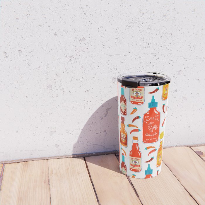 Hot Sauce and Chili Peppers Travel Mug Gallery Image 4