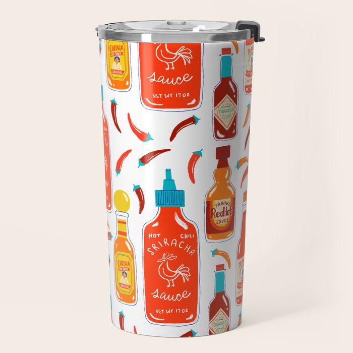 Hot Sauce and Chili Peppers Travel Mug Gallery Image 2