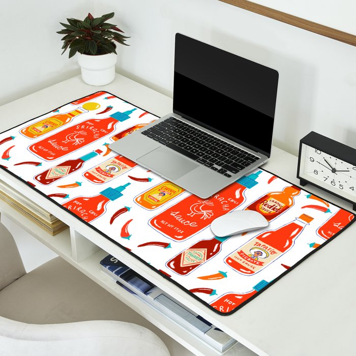 Hot Sauce and Chili Peppers Desk Mat Gallery Image 2