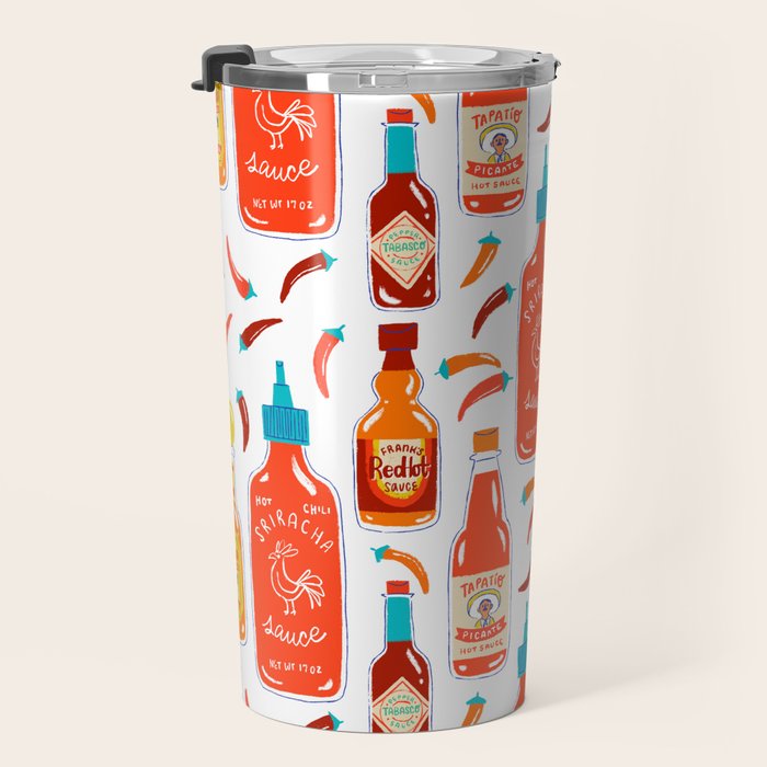 Hot Sauce and Chili Peppers Travel Mug Gallery Image 3