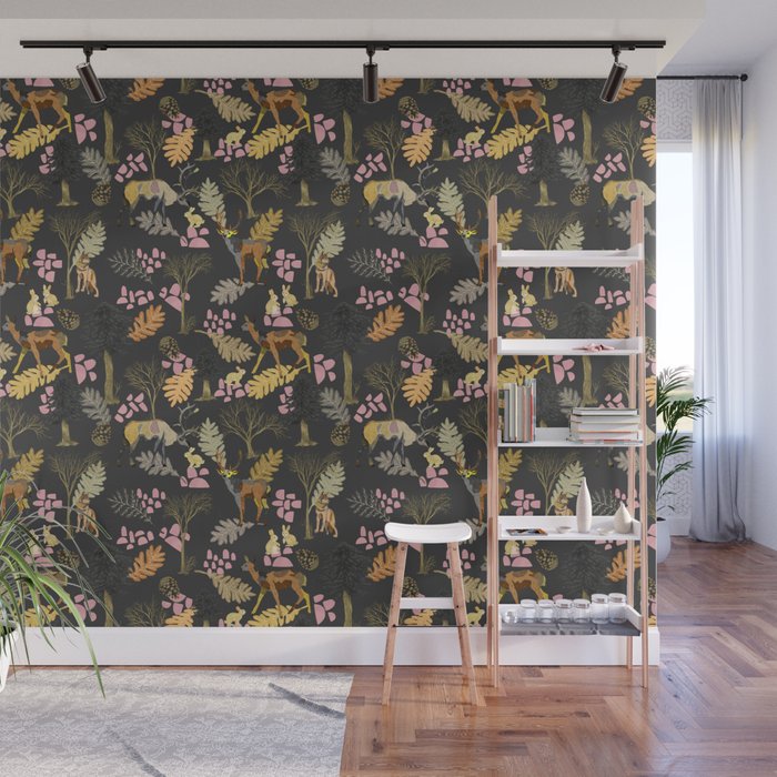 Colorful forest animals F Wall Mural Gallery Image 1