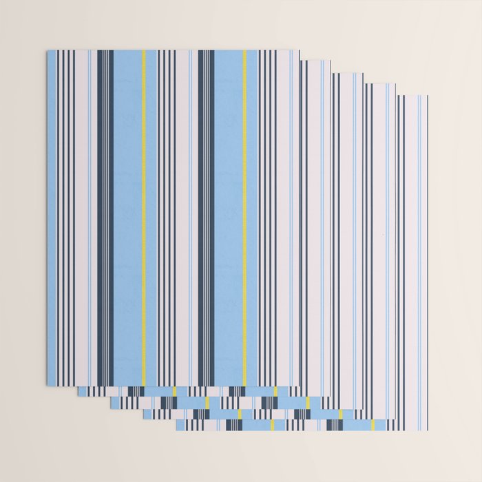 Cheerful Blue, Summer Stripes  Wrapping Paper Gallery Image 3