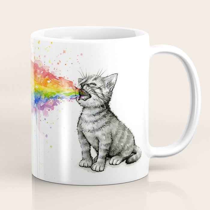 Kitten Puking Rainbow Coffee Mug Gallery Image 1