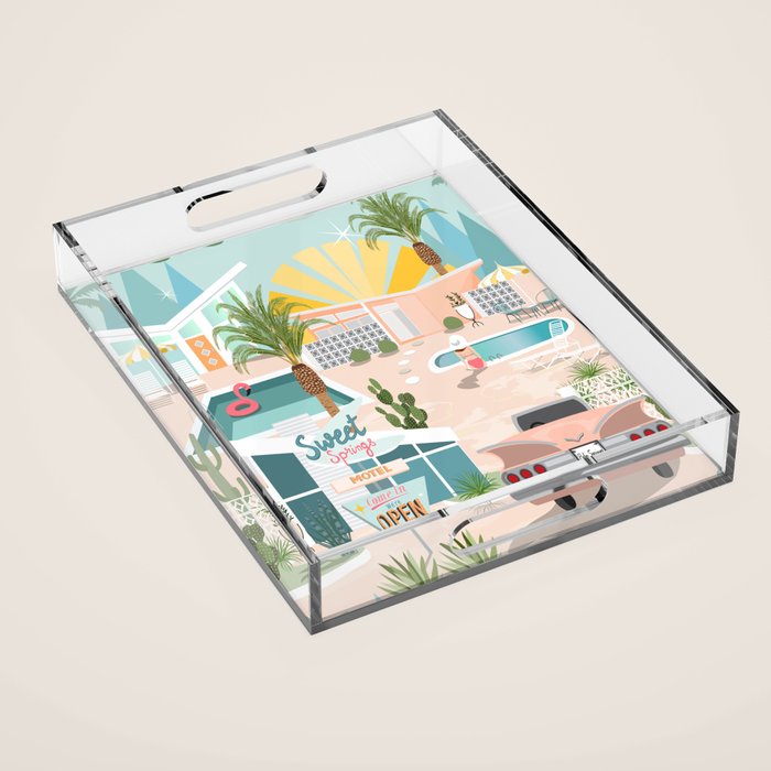 Retro Palm Springs III Acrylic Tray Gallery Image 1
