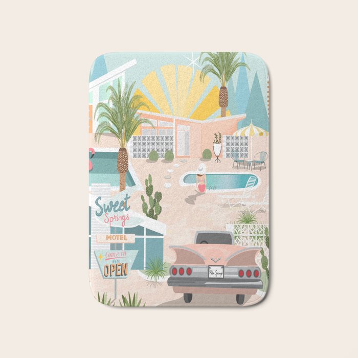 Retro Palm Springs III Bath Mat Gallery Image 1