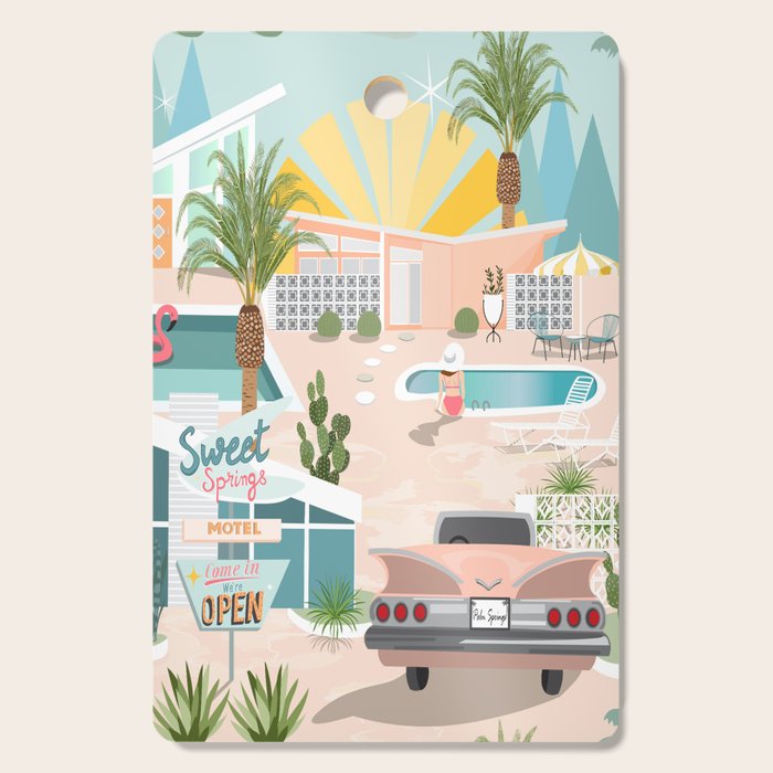Retro Palm Springs III Cutting Board Gallery Image 1