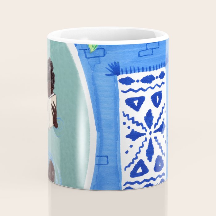 Blue Tiled Bath by Amanda Laurel Atkins Coffee Mug Gallery Image 4