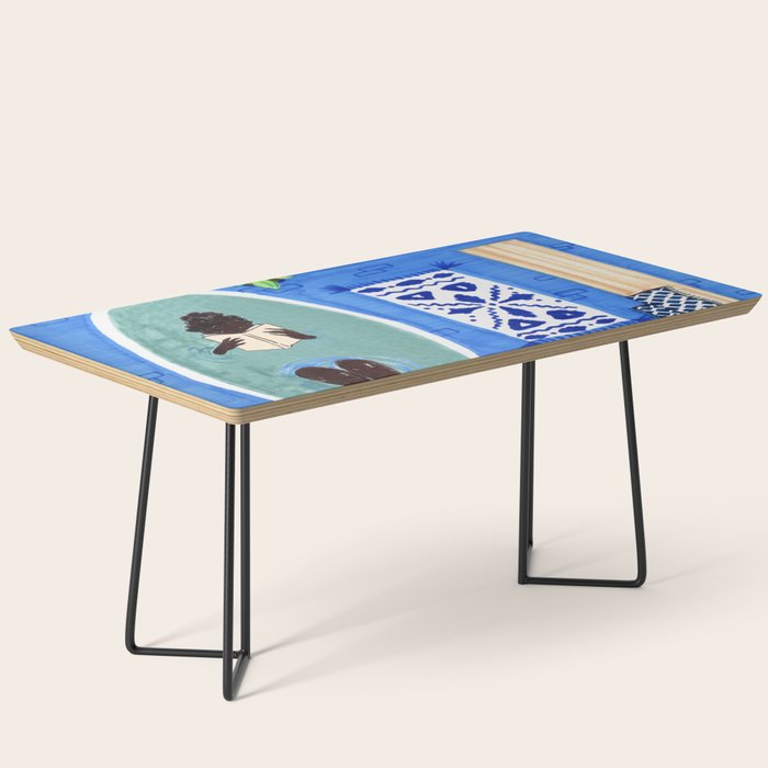 Blue Tiled Bath by Amanda Laurel Atkins Coffee Table Gallery Image 1