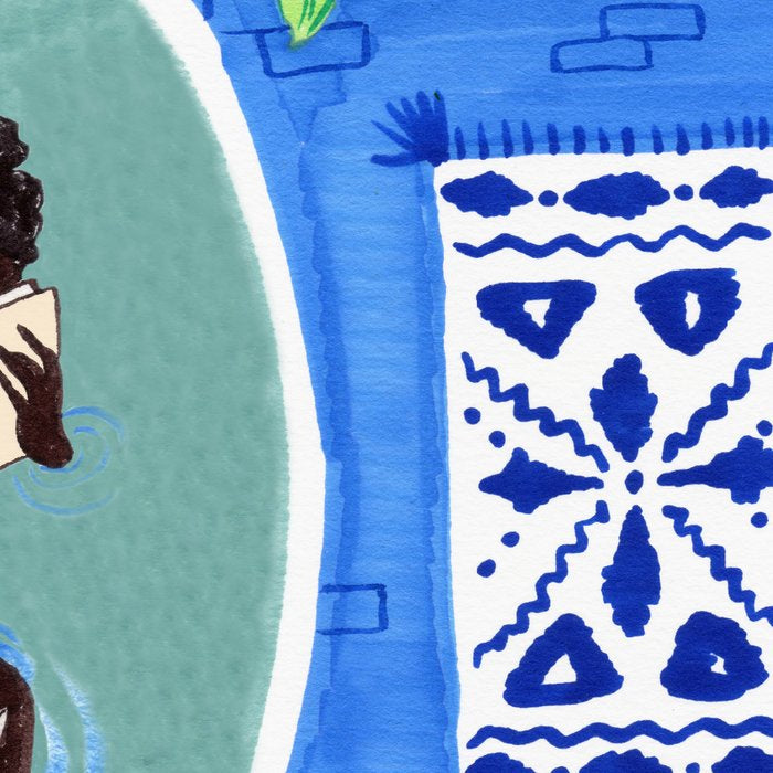 Blue Tiled Bath by Amanda Laurel Atkins Coffee Mug Gallery Image 2