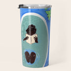 Blue Tiled Bath by Amanda Laurel Atkins Travel Mug Gallery Image 3