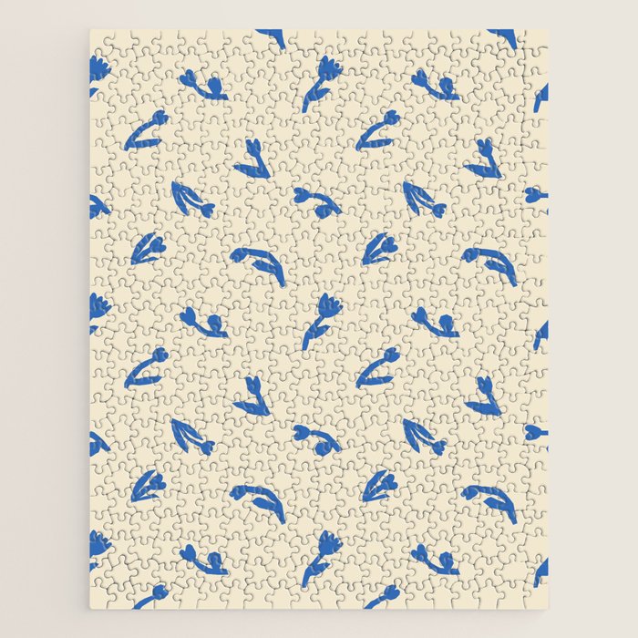 Abstract blue flower art pattern Jigsaw Puzzle Gallery Image 1