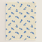Abstract blue flower art pattern Jigsaw Puzzle Gallery Image 1