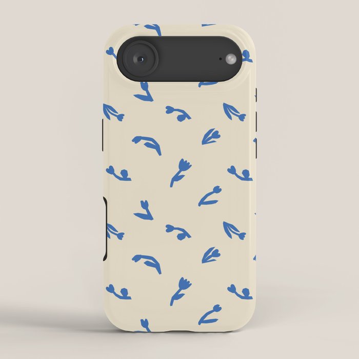 Abstract blue flower art pattern iPhone Case Gallery Image 2