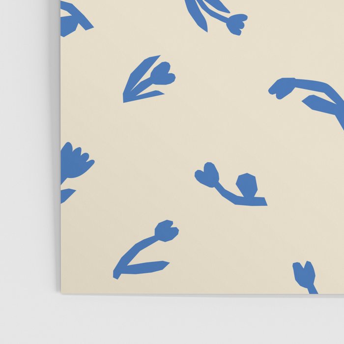 Abstract blue flower art pattern Poster Gallery Image 3