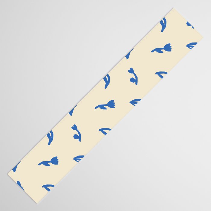 Abstract blue flower art pattern Table Runner Gallery Image 3