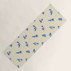 Abstract blue flower art pattern Yoga Mat Gallery Image 1