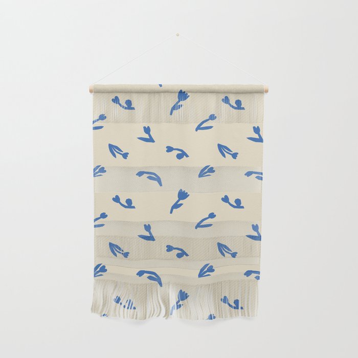 Abstract blue flower art pattern Wall Hanging Gallery Image 1