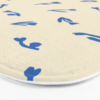 Abstract blue flower art pattern Bath Mat Gallery Image 3