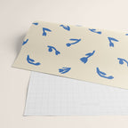 Abstract blue flower art pattern Wrapping Paper Gallery Image 2