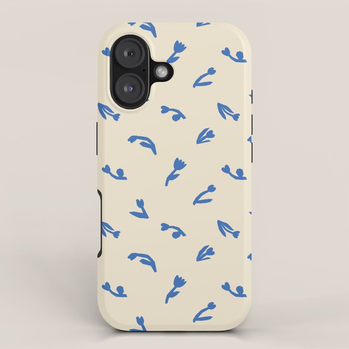 Abstract blue flower art pattern iPhone Case Gallery Image 1