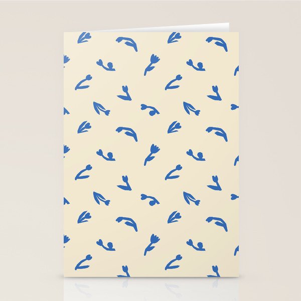 Abstract blue flower art pattern Stationery Card Gallery Image 2