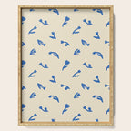 Abstract blue flower art pattern Serving Tray Gallery Image 1