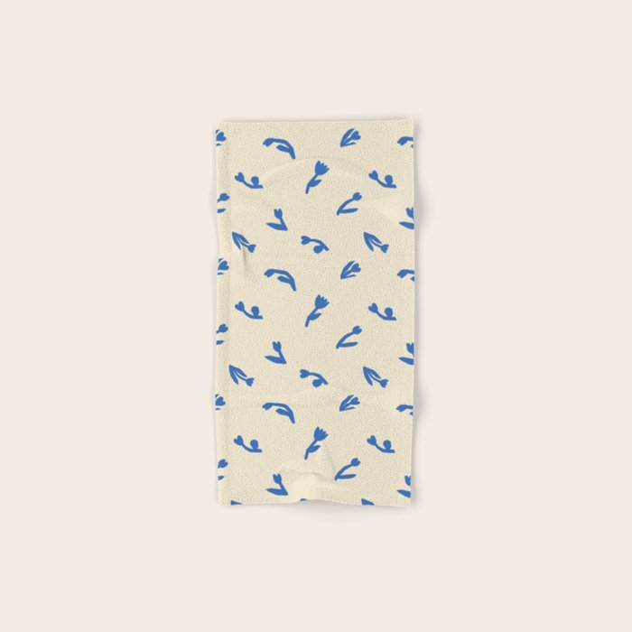 Abstract blue flower art pattern Bath Towel Gallery Image 1