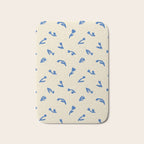 Abstract blue flower art pattern Bath Mat Gallery Image 1
