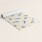 Abstract blue flower art pattern Yoga Mat Gallery Image 2