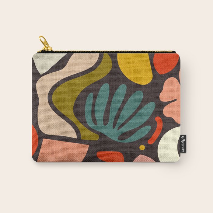organic shapes geometric abstract shapes 3 Carry All Pouch Gallery Image 1