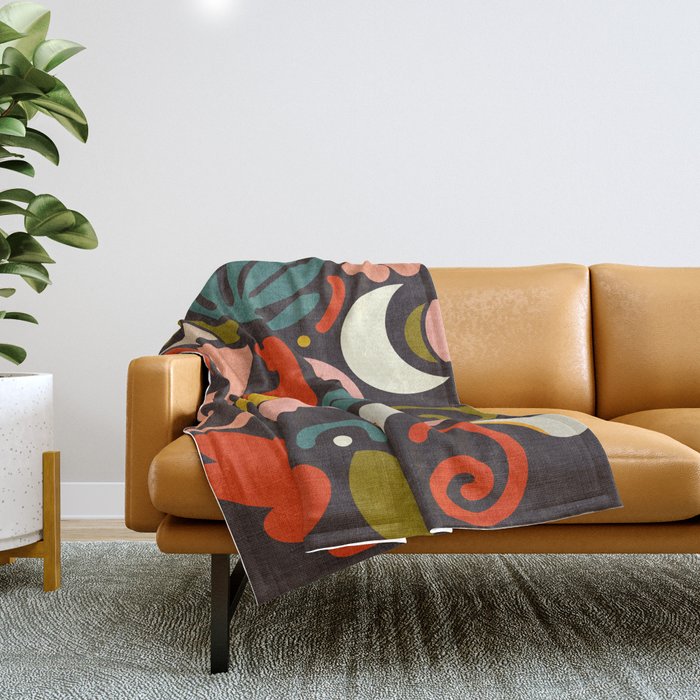 organic shapes geometric abstract shapes 3 Throw Blanket Gallery Image 1