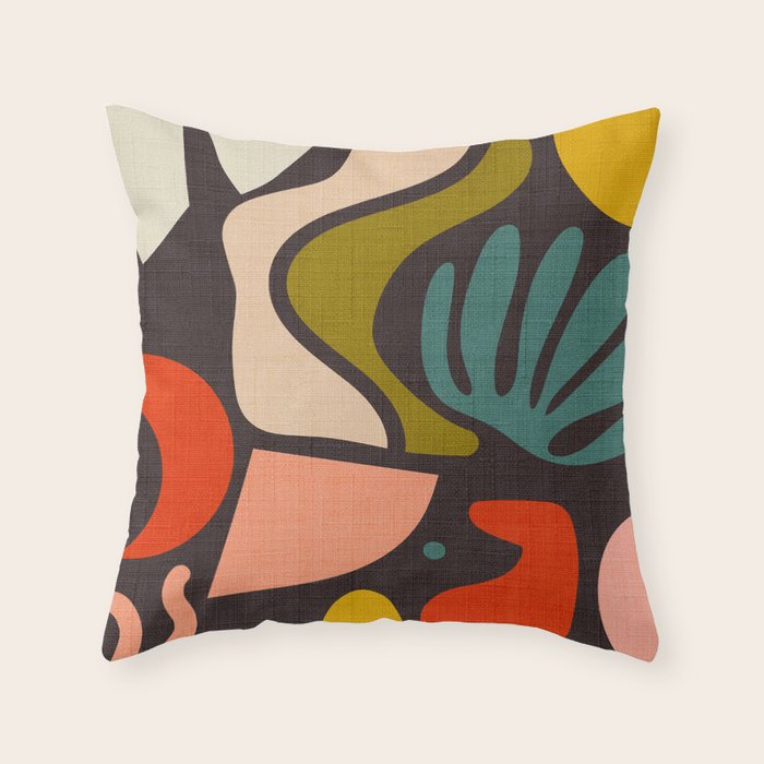 organic shapes geometric abstract shapes 3 Throw Pillow Gallery Image 6