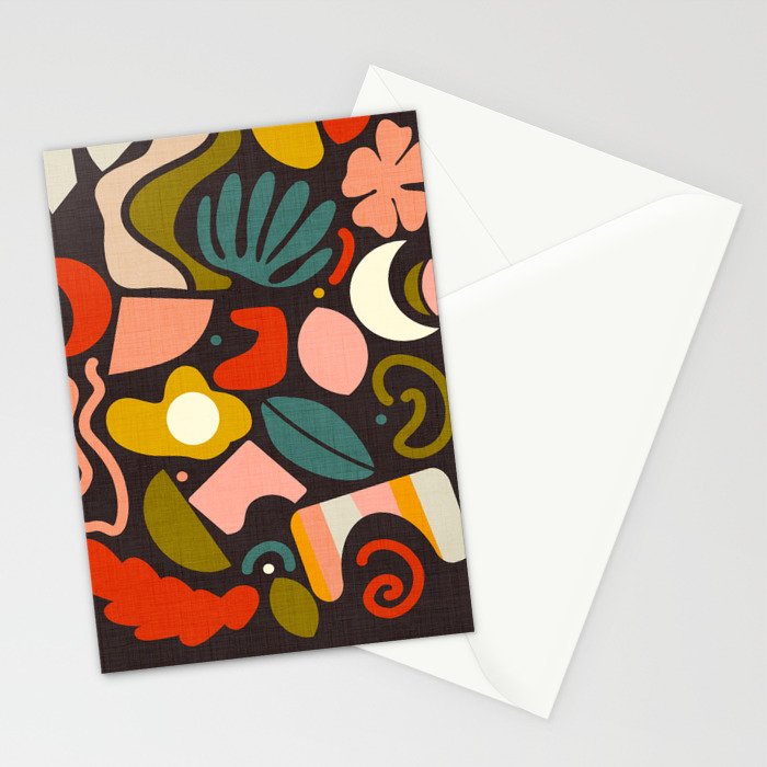 organic shapes geometric abstract shapes 3 Stationery Card Gallery Image 2