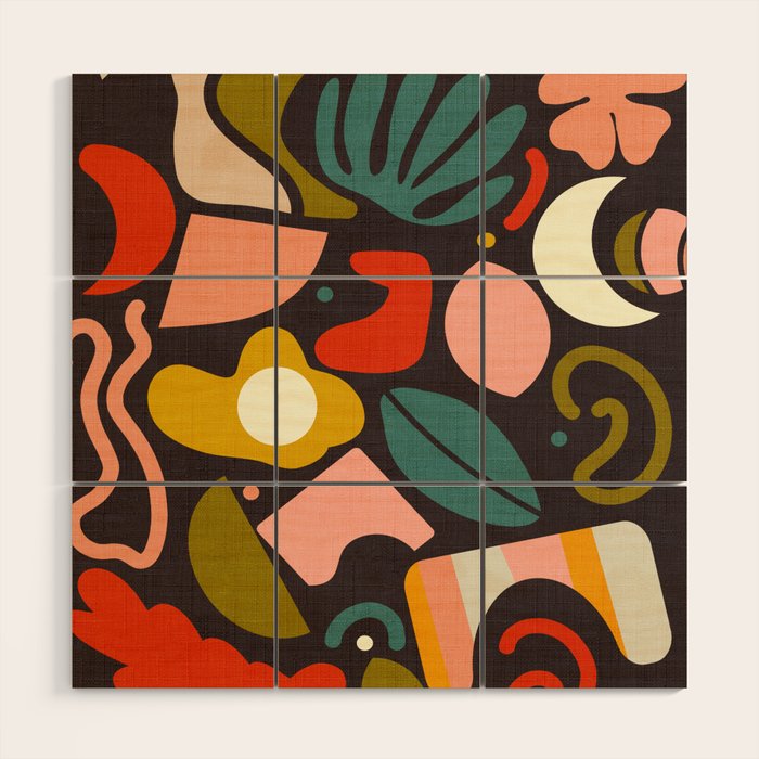 organic shapes geometric abstract shapes 3 Wood Wall Art Gallery Image 1